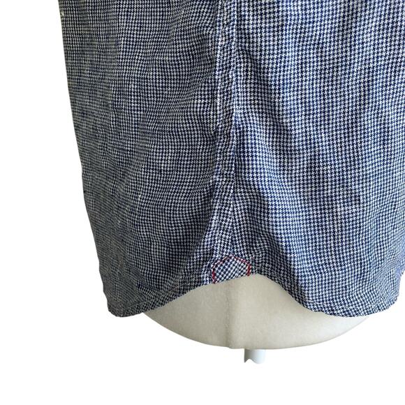 Ines De La Fressange for Uniqlo Sz M 100% Linen Button-down Shirt Blouse Navy - Picture 4 of 16